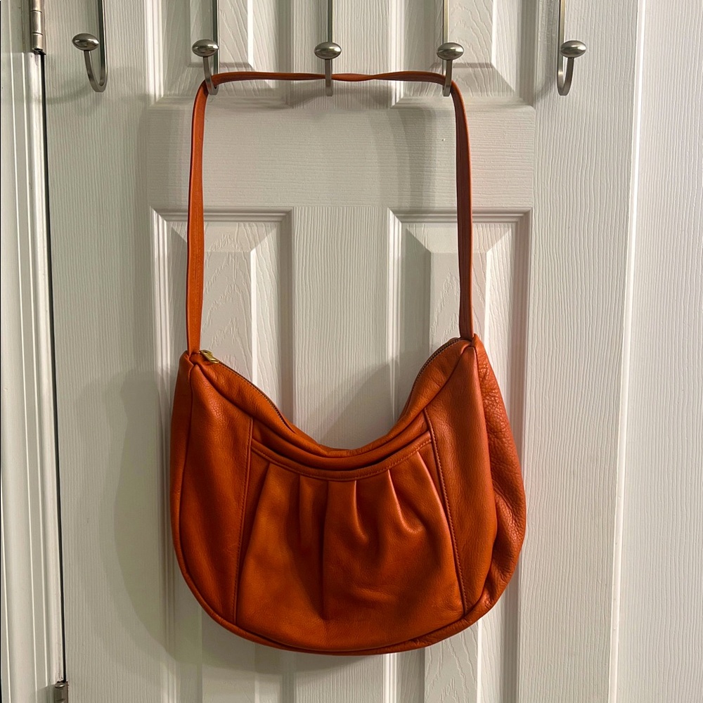 Vintage pumpkin spice /orange Leather Women's Hobo/shoulder/crossbody  bag